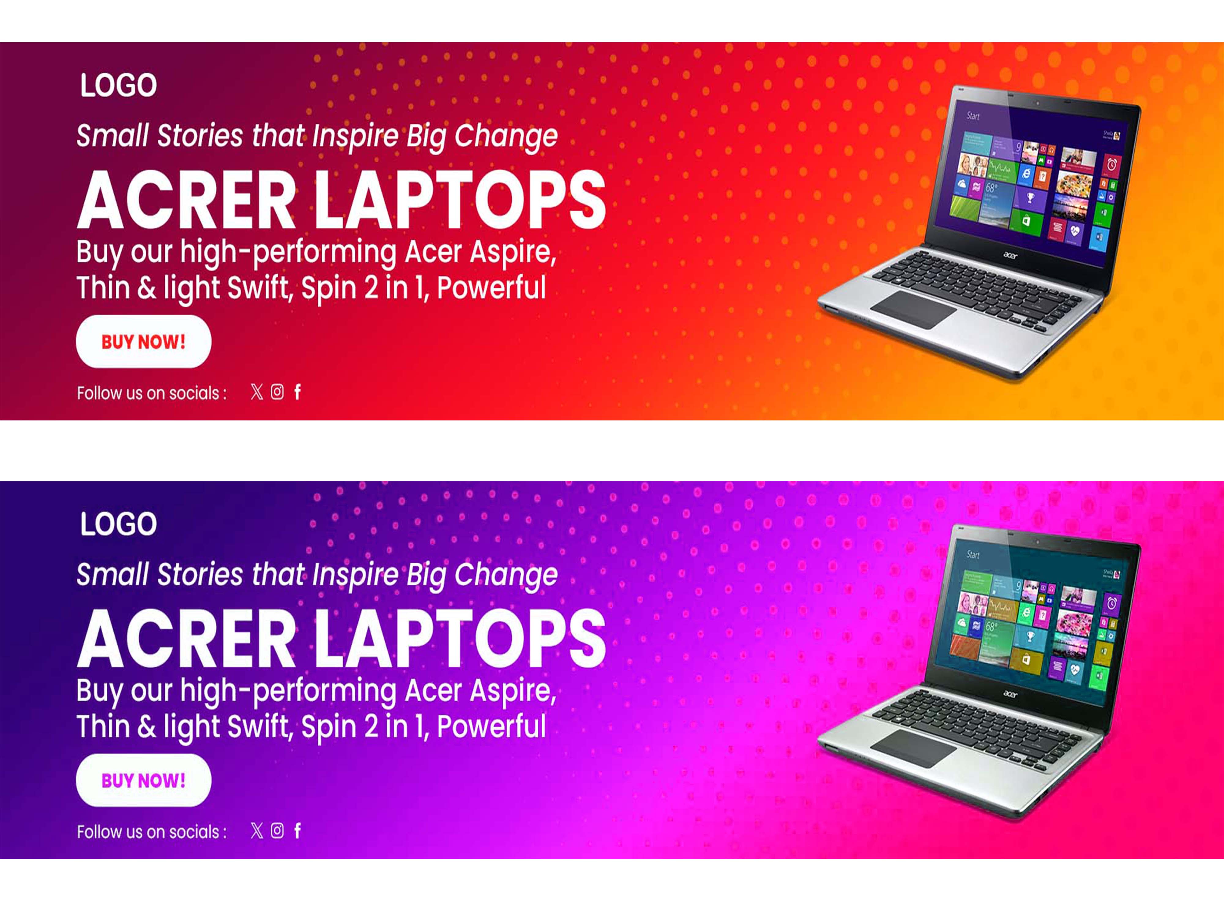 Free PSD Laptop banner template design